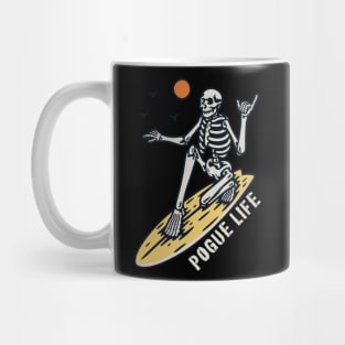 Pogue Life Surfing Skeleton Mug